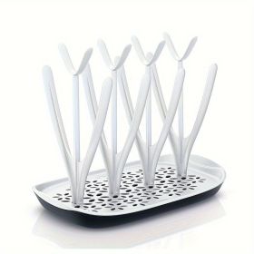 Bottle Drying Rack Space Saving Countertop Baby Bottle Holder, Drying Rack for Baby Bottles Accessories - Stores Up to 12 Bottles, Dishwasher Safe