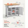 Kitchen Island Cart with Storage, 45.67 in Wide Mobile Rolling Storage Island on Swivel Wheels, with 2 Drawers, Storage Cabinet, Drop Leaf, Towel Rack