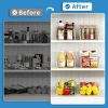 10 Pack Pantry Organizers and Storage,Clear Plastic Containers with 2 Dividers for Kitchen,Fridge Organization and Storage,Acrylic Bins for Pounches