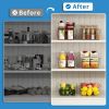 6 Pack Pantry Organizers and Storage,Clear Plastic Containers with 2 Dividers for Kitchen,Fridge Organization and Storage,Acrylic Bins for Pounches