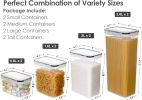 Airtight Food Storage Containers with Lids, 8 PCS Plastic Storage Canisters for Kitchen Pantry Organization,Dry Food Canisters for Flour