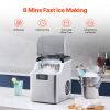 Countertop Ice Maker, 24 Cubes Ready in 15 Mins, 45lbs in 24Hrs, Self-Cleaning Portable Ice Maker with Ice Scoop and Basket