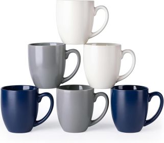 16oz Coffee Mugs Set of 6, Large Ceramic Coffee Mugs for Man, Woman, Dad, Mom (Material: Stoneware)