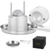 Ice Ball Press, 2.4" Ice Ball Maker, Aircraft Al Alloy Ice Ball Press Kit for 60mm Ice Sphere, Ice Press with Tong and Drip Tray, for Whiskey